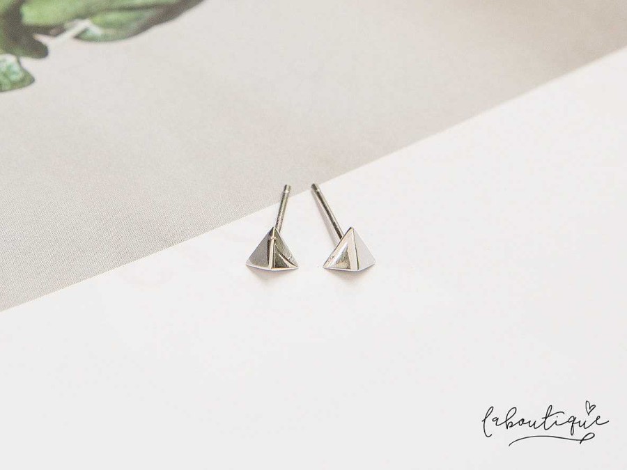 Clearance Aretes Mini - Pir Mides Mini Silver