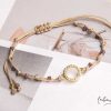 Online Pulseras Hilo Nudo - Laura Karma Hilo Beige Combinaci N Lila