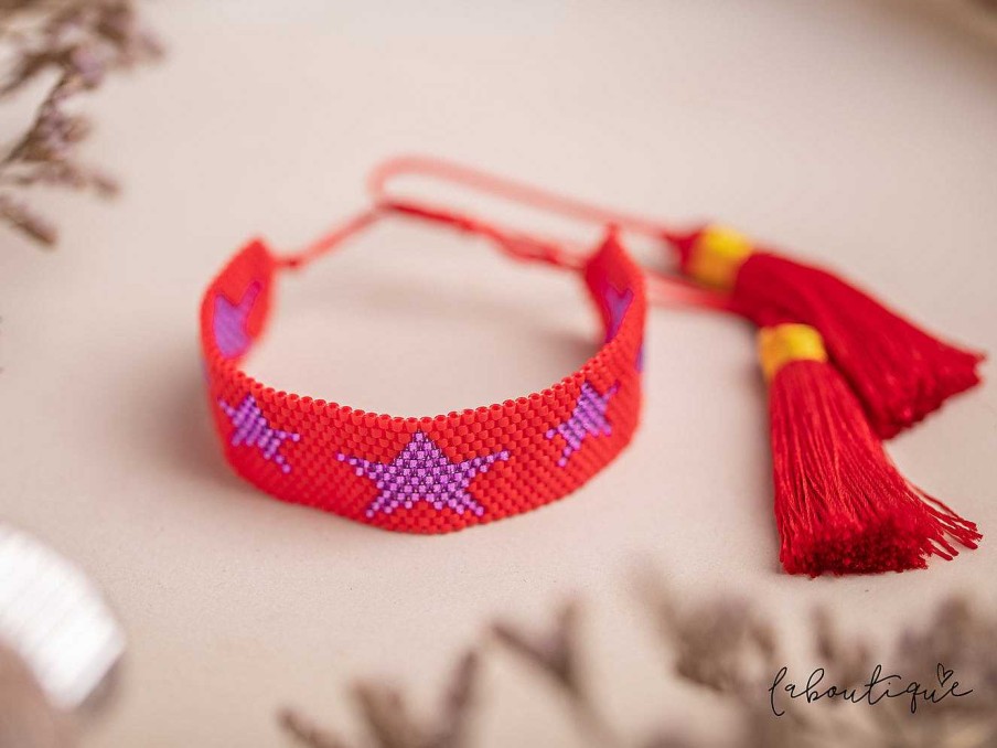 Best Pulseras Hilo Tejidas - Magic Star Red