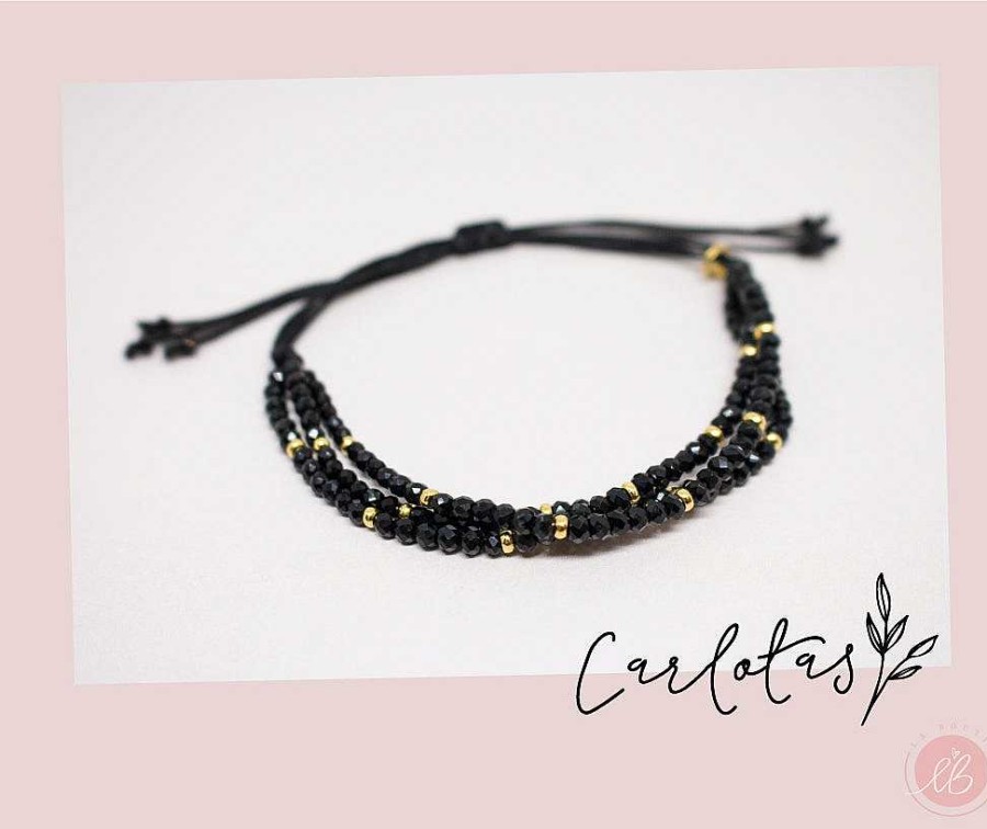 Best Pulseras Hilo Carlotas - Negro