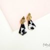 Best Maxi Aretes - Colgantes Acr Lico Negro Vetas Blancas