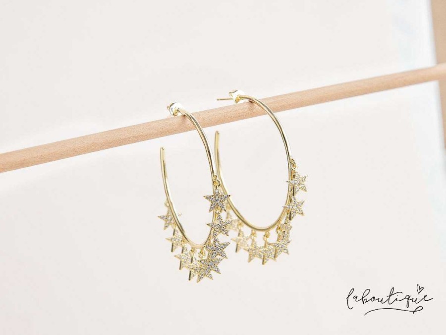 Hot Argollas - Golden Star Hoops