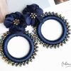 Hot Maxi Aretes - Alexia Floral Azul Noche