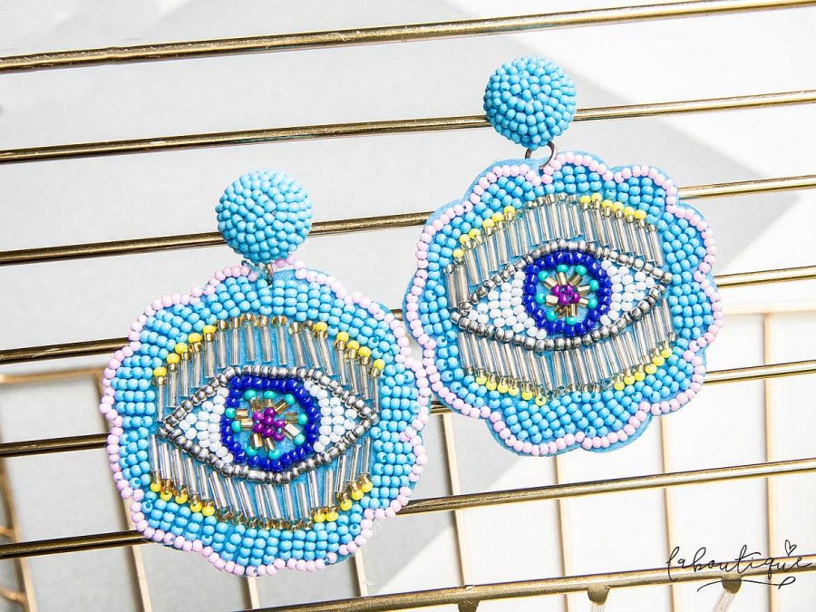 Hot Maxi Aretes - Celeste Ojos Turcos