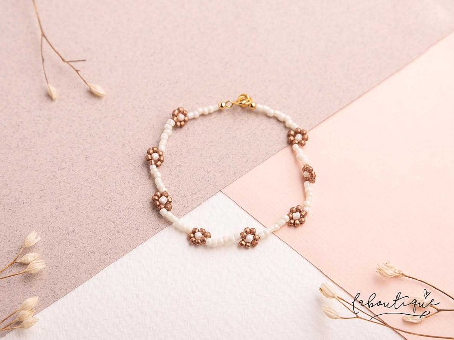 Clearance Pulseras - Florencia Blanco Rose Gold