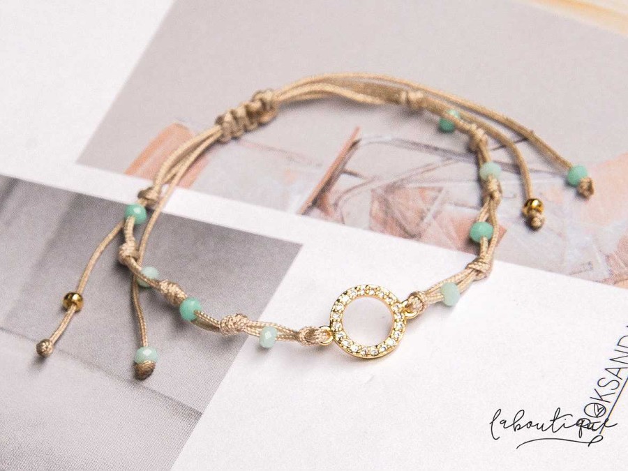 Clearance Pulseras Hilo Nudo - Laura Karma Hilo Beige Combinaci N Celeste