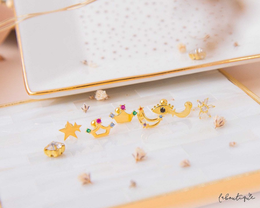 Hot Aretes Mini - Rainbow Luna Y Estrellas