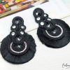 Clearance Maxi Aretes - Soutache Negro