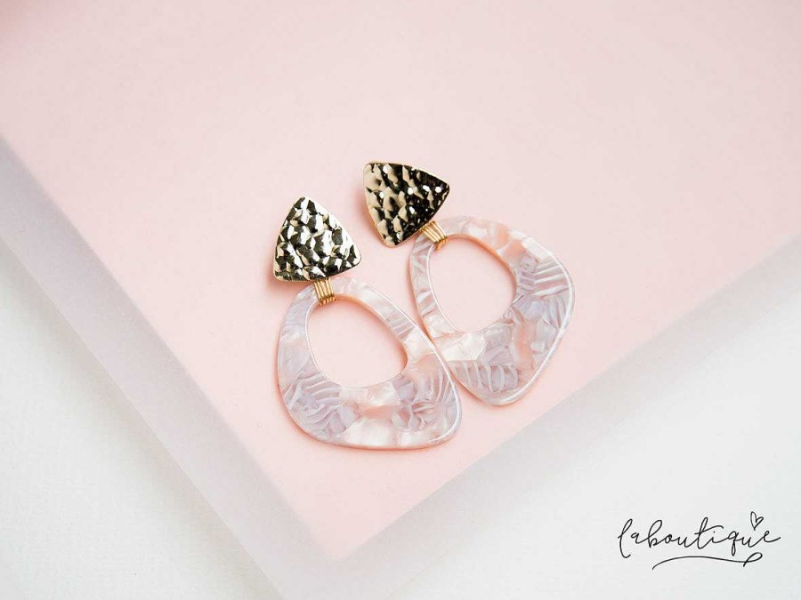 New Maxi Aretes - Acrilico Rosa Pastel