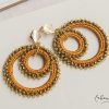 New Maxi Aretes - Alexia Doble Argolla Oro Oscuro