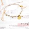 Hot Pulseras Hilo Nudo - Beige Brilloso Amar So Ar Reir