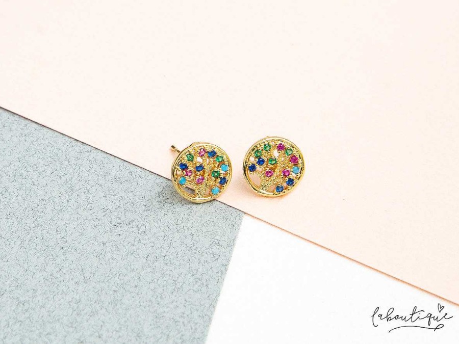 Hot Aretes Mini - Rbol De La Vida Circoncitos Multicolor