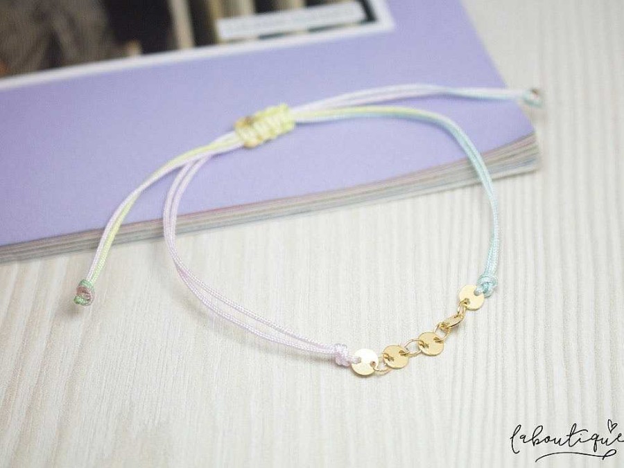 Clearance Pulseras Hilo B Sico - Monedas Tonos Pastel