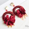 Clearance Maxi Aretes - Alexia Floral Mini Guinda