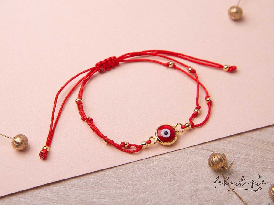 Best Pulseras Hilo Nudo - Rojo Ojo Turco Rojo