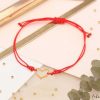 Clearance Pulseras Hilo Nudo - Rojo Silueta Coraz N De Oro