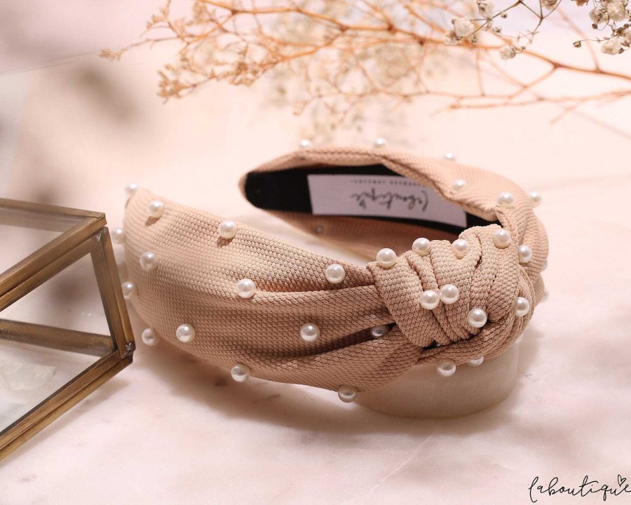 Online Diadema - Sienna Camel Perlas