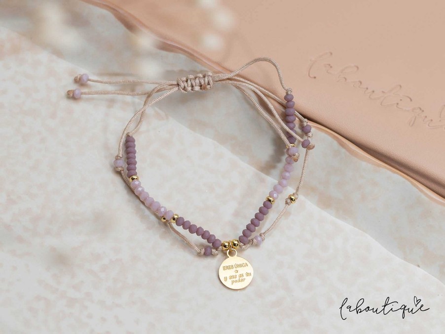 Clearance Pulseras Hilo Murano - Eres Unica Lavanda