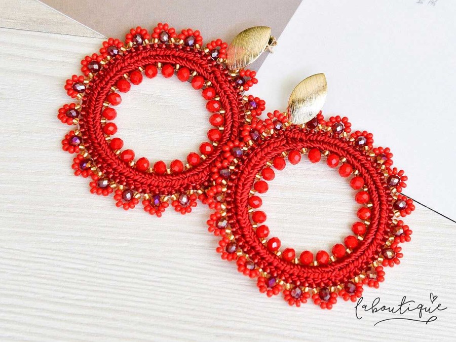 Online Maxi Aretes - Alexia Argolla Rojo