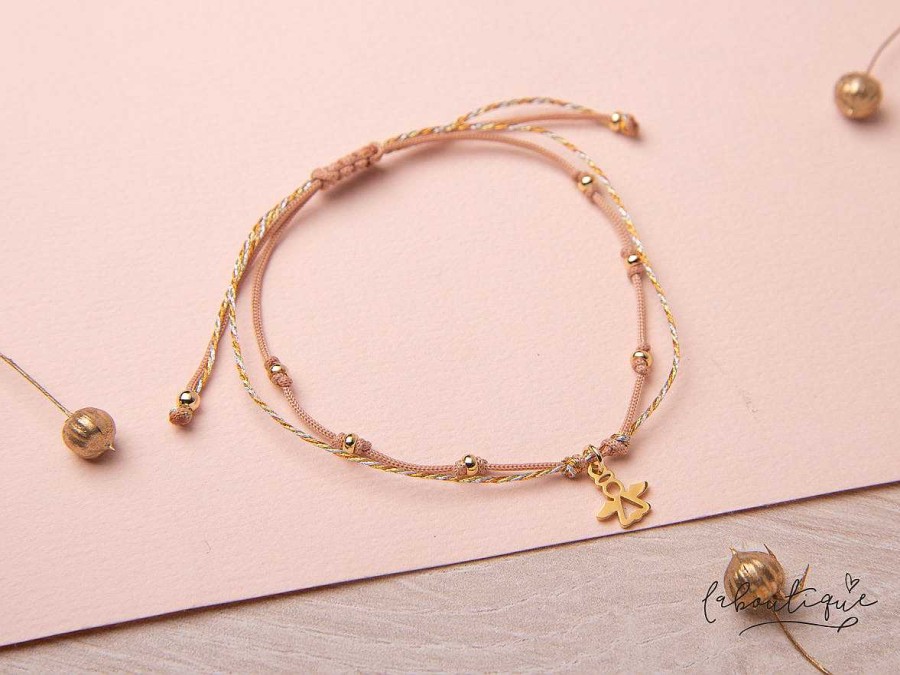 Best Pulseras Hilo Nudo - Angelito Rosado Brilloso