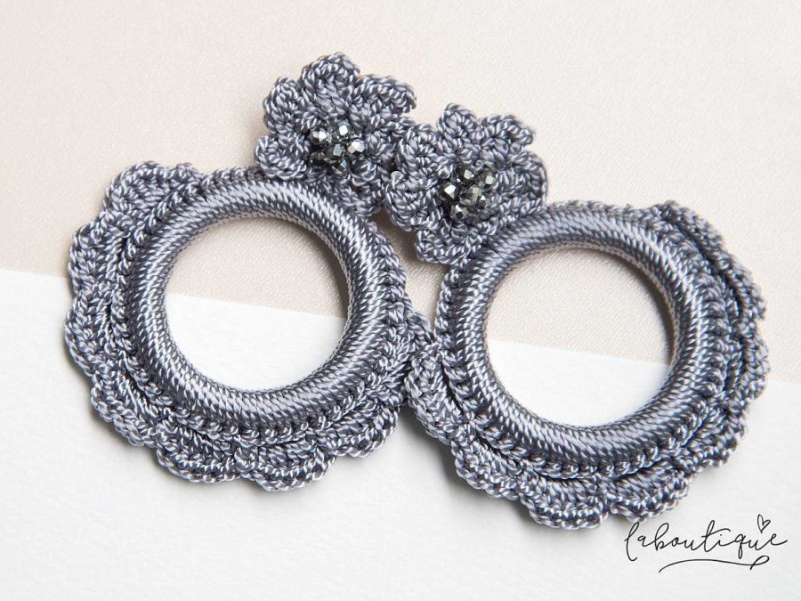 Best Maxi Aretes - Alexia Crochet Gris Plata