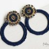 Clearance Maxi Aretes - Alexia Argolla Mandala Azul Noche