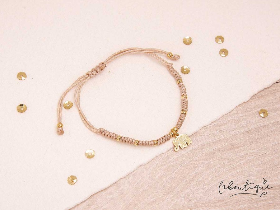 Best Pulseras Hilo Tejidas - Culebra Beige Elefante