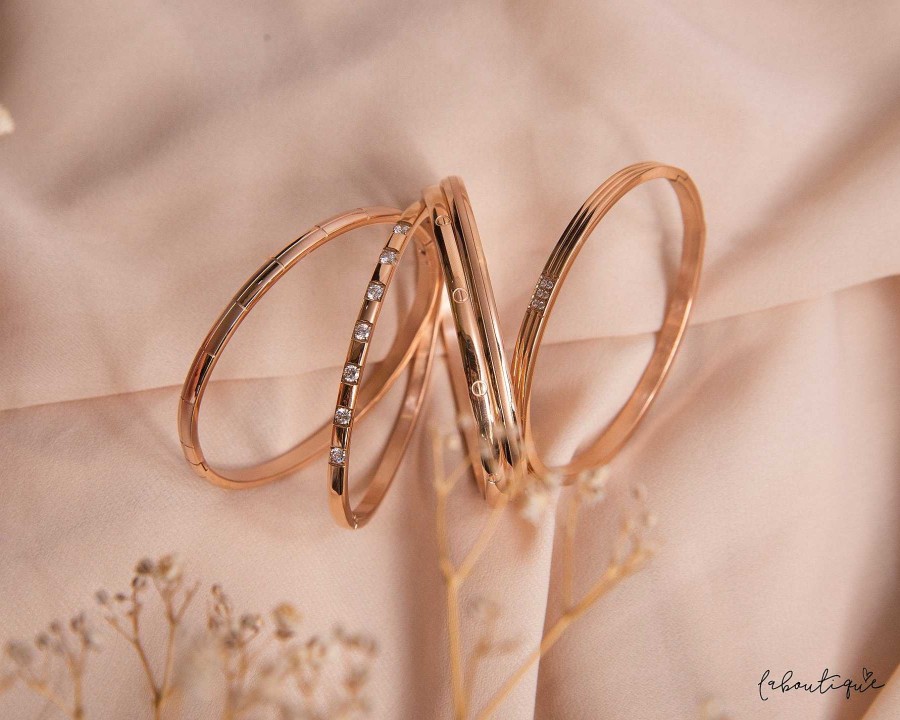 New Pulseras Bangles - Rose Gold Circones Centrales