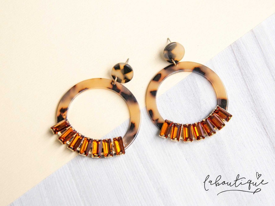 Best Maxi Aretes - Aro Acr Lico Animal Print Brillos