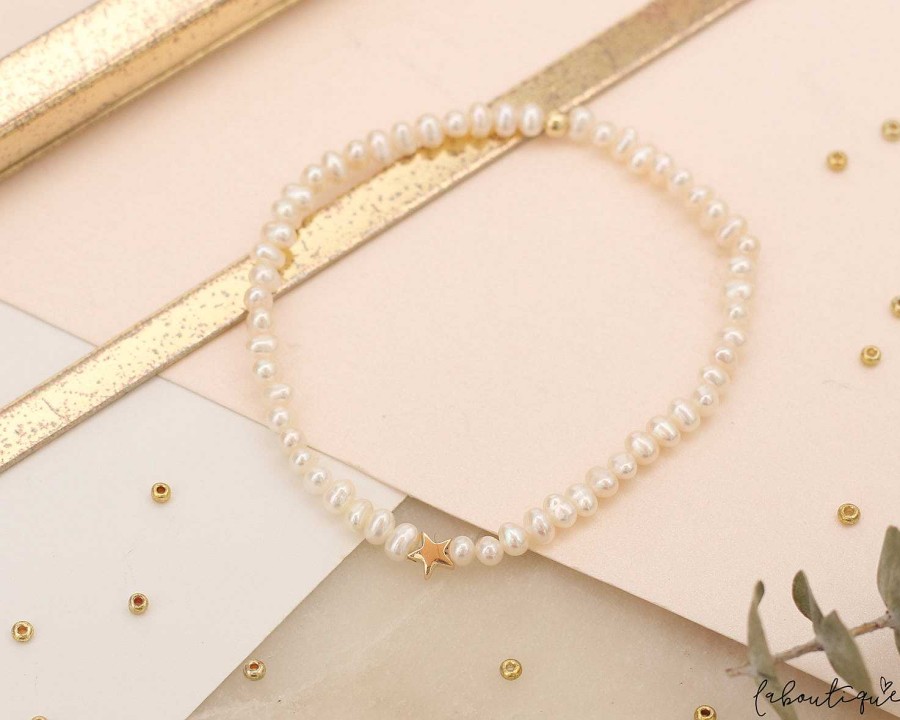 Wholesale Pulseras Perla - Estrella De Oro