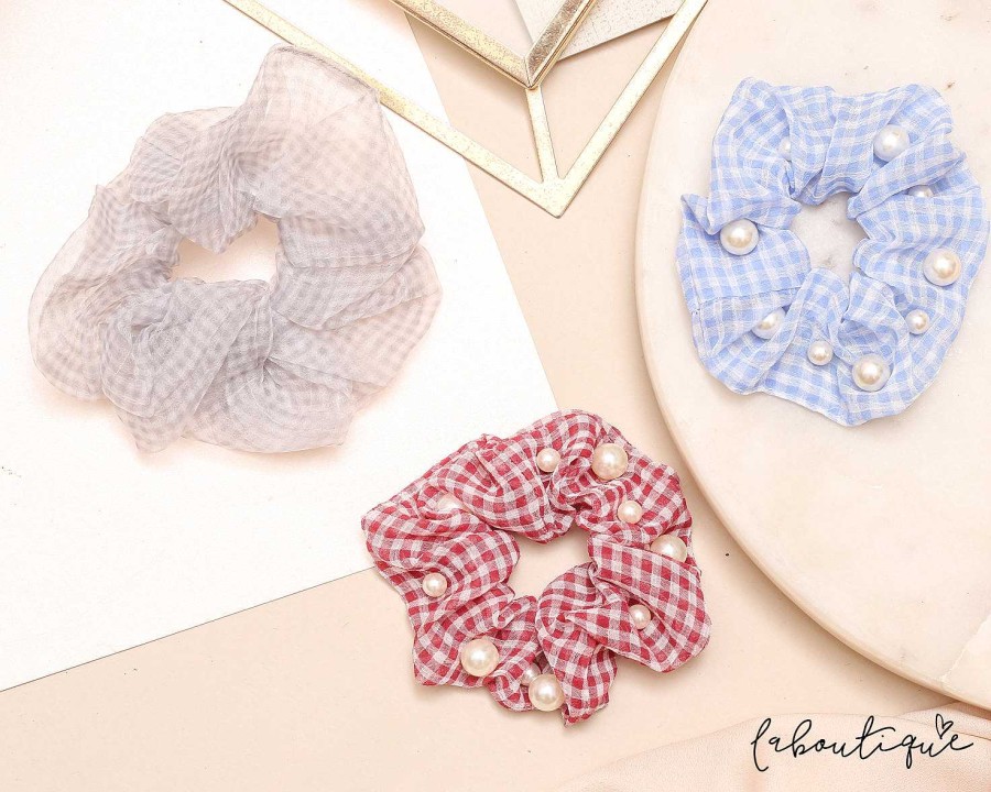 Wholesale Collets - Scrunchie Pack Multicolor Gris Perlas