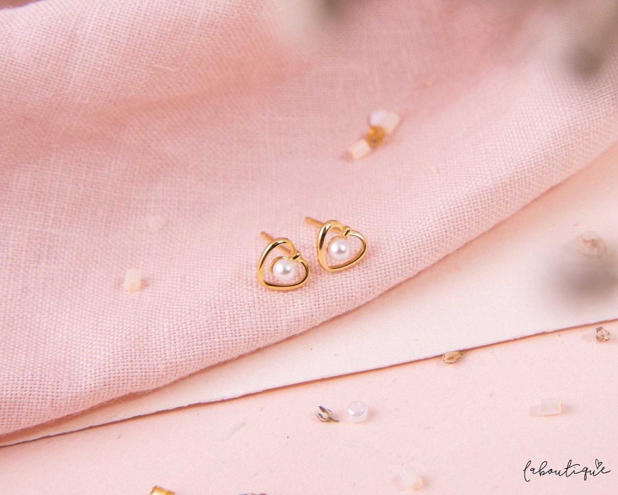 Best Aretes Mini - Corazoncito De Perla