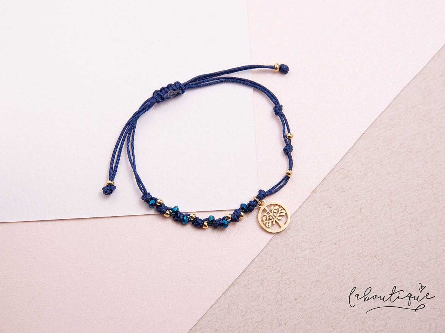 Clearance Pulseras Hilo Trenzada - Claudia Rbol De La Vida Trenzada Azul