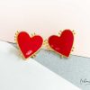 Clearance Maxi Aretes - Corazones Rojos Grandes