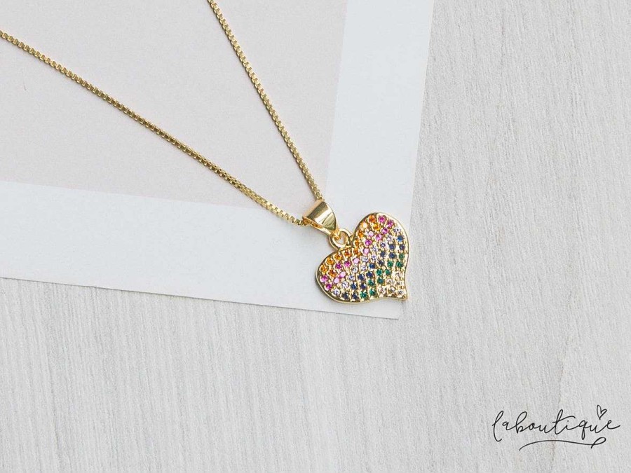 Clearance Cadenas - Corazoncito Multicolor Plano