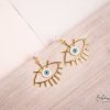 Hot Maxi Aretes - Silueta Ojo Turco Turquesa