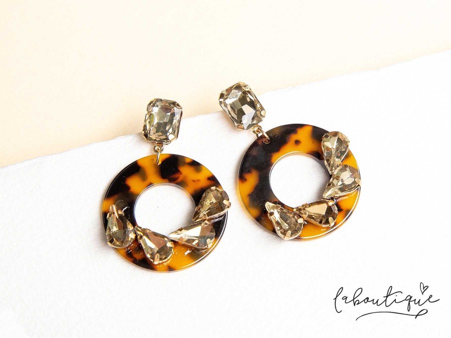 Online Maxi Aretes - Brillos Acrilico Animal Print