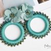 Wholesale Maxi Aretes - Alexia Floral Verde Agua