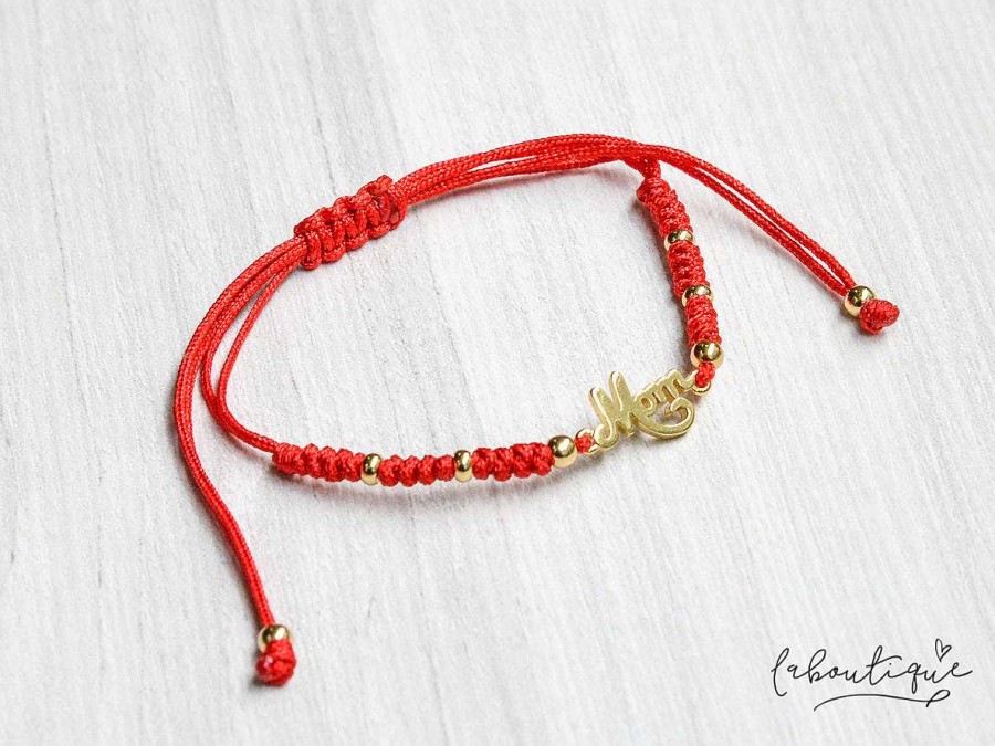 Best Pulseras Hilo Tejidas - Mom Rojo