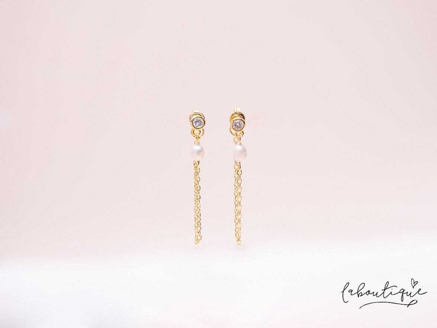 Clearance Aretes Mini - Punto De Luz Y Perla Trendy