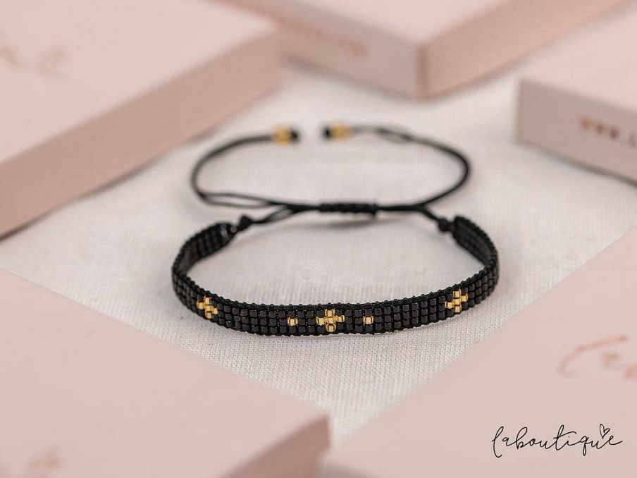 Wholesale Pulseras Hilo Tejidas - Magic Slim Black