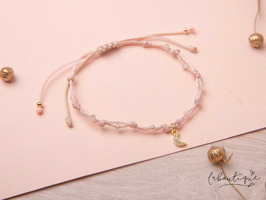 Online Pulseras Hilo Nudo - Laura Luna Circ N Rosa Brilloso