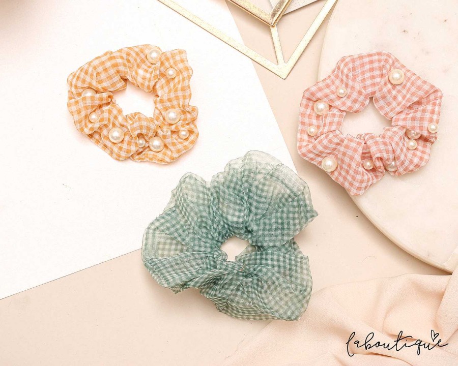 Best Collets - Scrunchie Pack Multicolor Verde Perlas