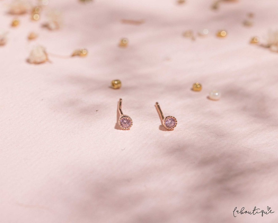 Wholesale Aretes Mini - Punto De Luz Mini Rose Gold