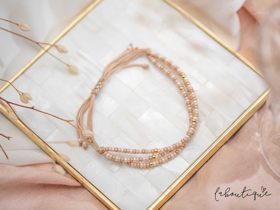 Hot Pulseras Hilo Carlotas - Rose Gold