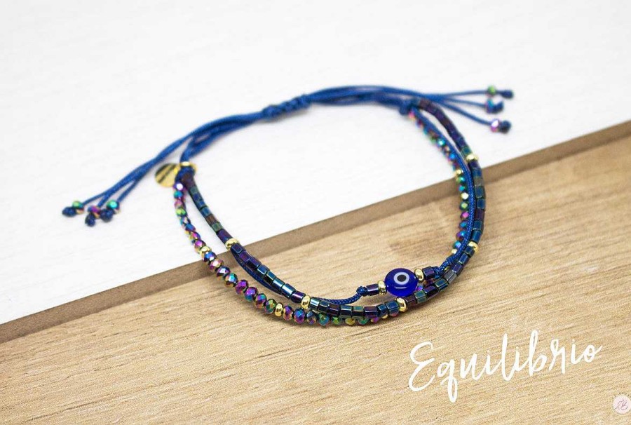 Wholesale Pulseras Hilo Carlotas - Ojo Turco Azul