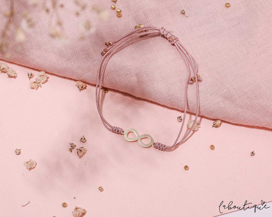 Best Pulseras Hilo Nudo - Nude Rosa Amor Infinito De Oro