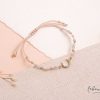 Wholesale Pulseras Hilo Nudo - Luna Circones Hilo Beige Piedras Celestes