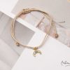 New Pulseras Hilo Nudo - Luna Colgante Hilo Beige