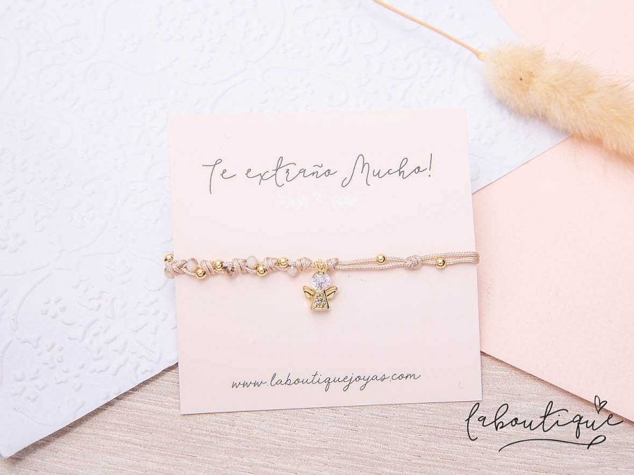 New Pulseras Hilo Trenzada - Claudia Ngel Trenzado Murano Nude Dorado